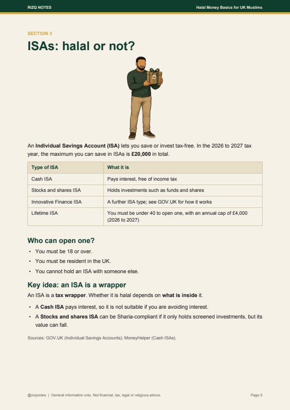 Guide page: ISAs, halal or not?